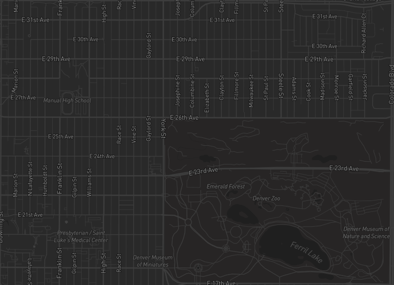 Dark theme map