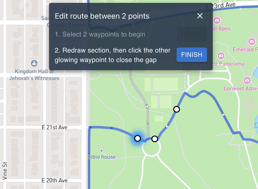 Finishing route edit