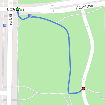Routing with the slider all the way toward Walkways