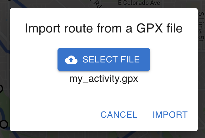 Import activities by clicking the Import button
