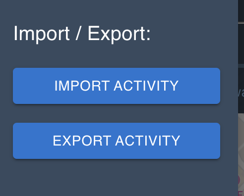 Export activities by clicking the Export button