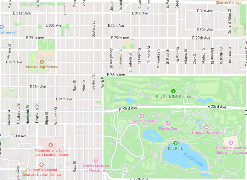 Standard streets view map